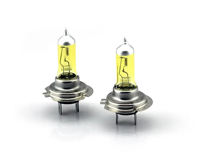 New 2 PCS 1 Pair Yellow H7 Halogen Bulb 12V 55W 3000K Yellow Quartz