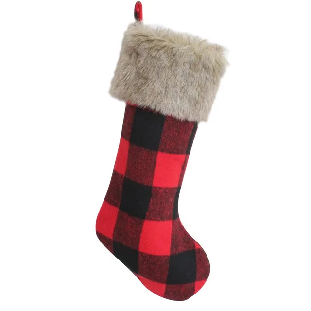 free shipping red with black plaid with faux fur cuff buffalo check christmas stocking p4611 - Black Christmas Stocking free shipping red with black plaid with faux fur cuff buffalo check christmas stocking p4611 - Black Christmas Stocking
