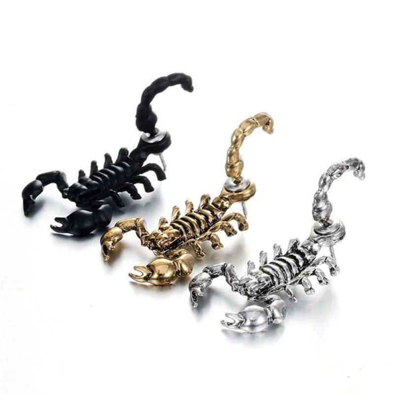 

1pair 2018 New Fashion Punk Street Animal Scorpion Perforated Earrings Personality Scorpio Earrings Jewelry For Women Best Gift