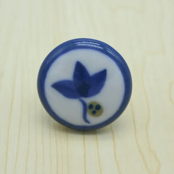 قطر 38 ملليمتر الأطفال غرفة السيراميك مقبض ، الأبيض والأزرق السيراميك درج الأثاث خزانة خزانة تسريحة مقابض