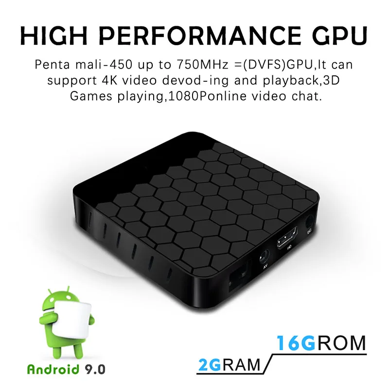 S9 PRO Android 9 0 Smart ТВ коробке 2 ГБ 16 RK3328 4 ядра К 2.4g WiFi 100 м LAN HD медиаплеер PK X96