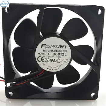 

Original DFB0812L DC 12V 0.08A 8025 80*80*25mm 2 Wires Double Ball Bearing Cooling Axial Fan