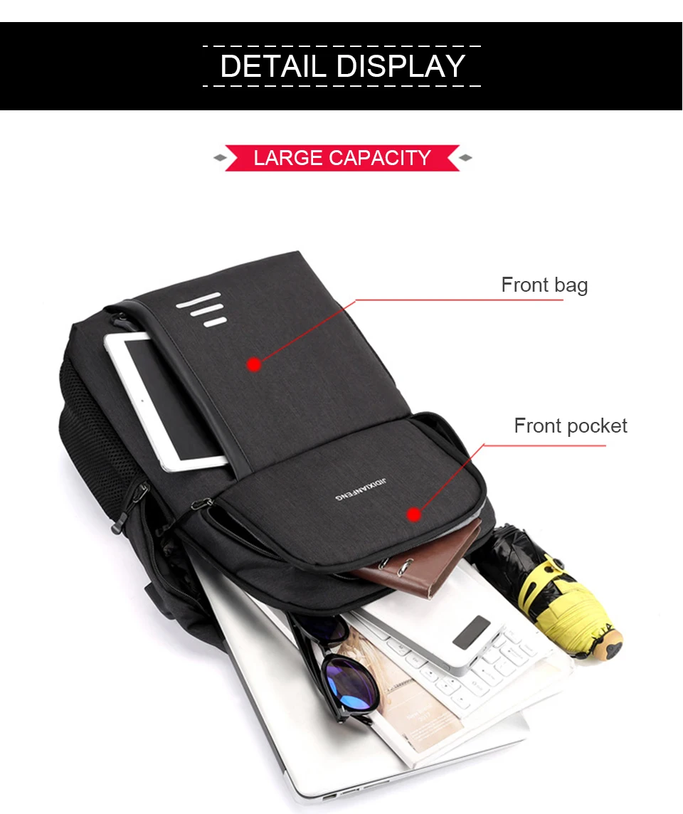 Laptop Backpack 15.6 Men Women Backpacks Male Female Student Notebook Back Pack Mochila USB Charging Bagpack Business Travel Bag (8)