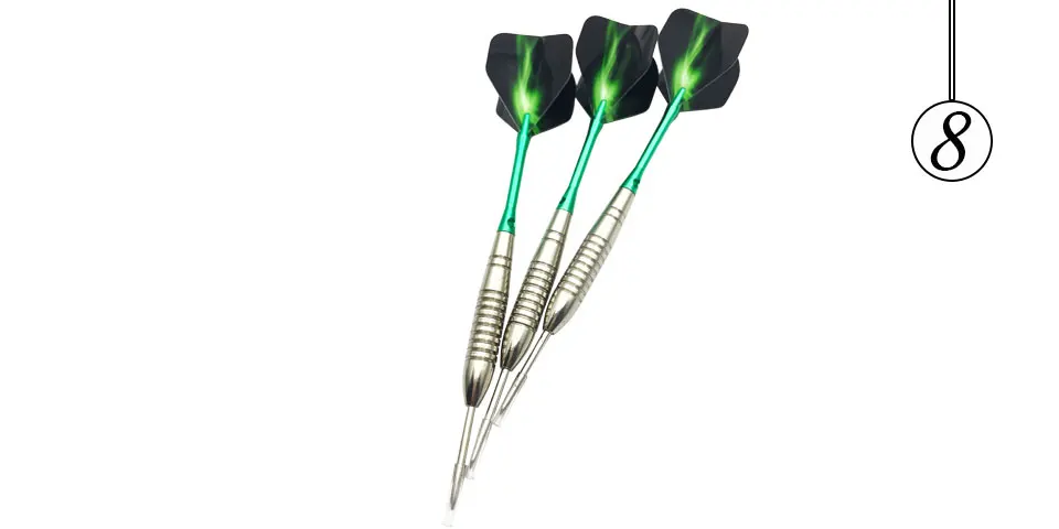 Easytoday 3Pcssets High Quality Steel Tip Darts Set Professional Throwing Games Metal Barrel Green Aluminum Darts Shafts Flight (8)