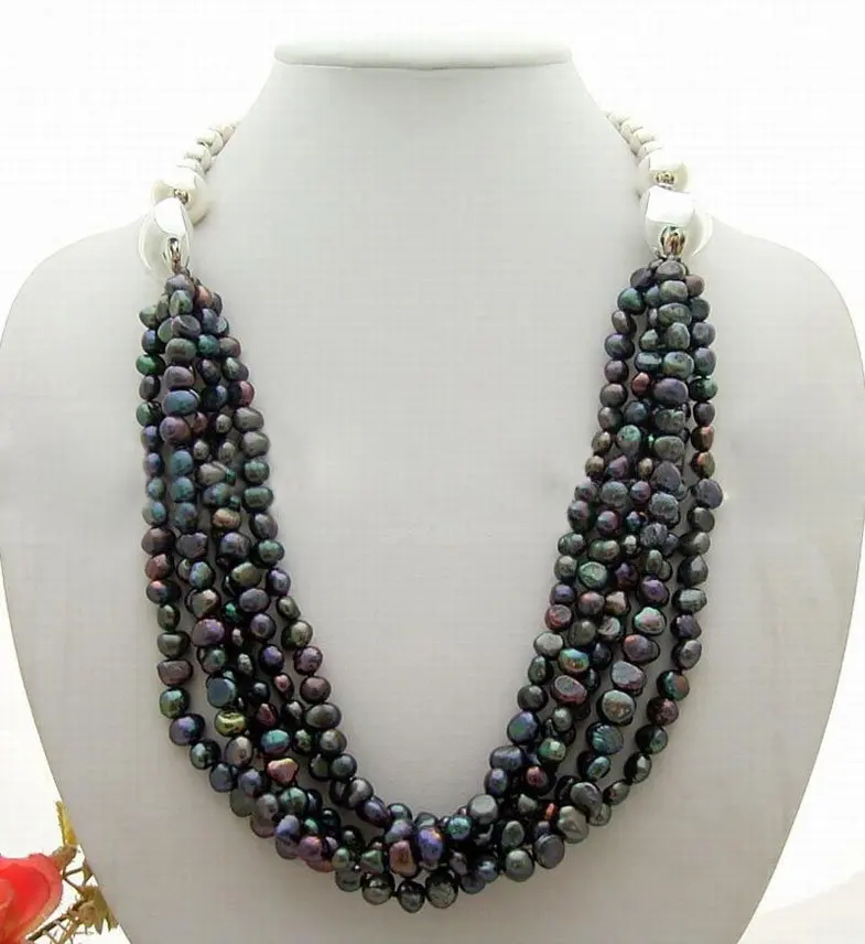 

Beautiful! 24" Black Pearl Necklace-Magnet Clasp