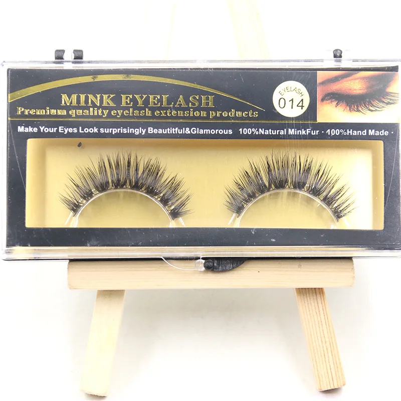 

1 Pair of New 100% Real Mink Luxurious Makeup False Eyelashes Thick Soft Natural Cross Long Eye Lashes Extension Handmade Tools
