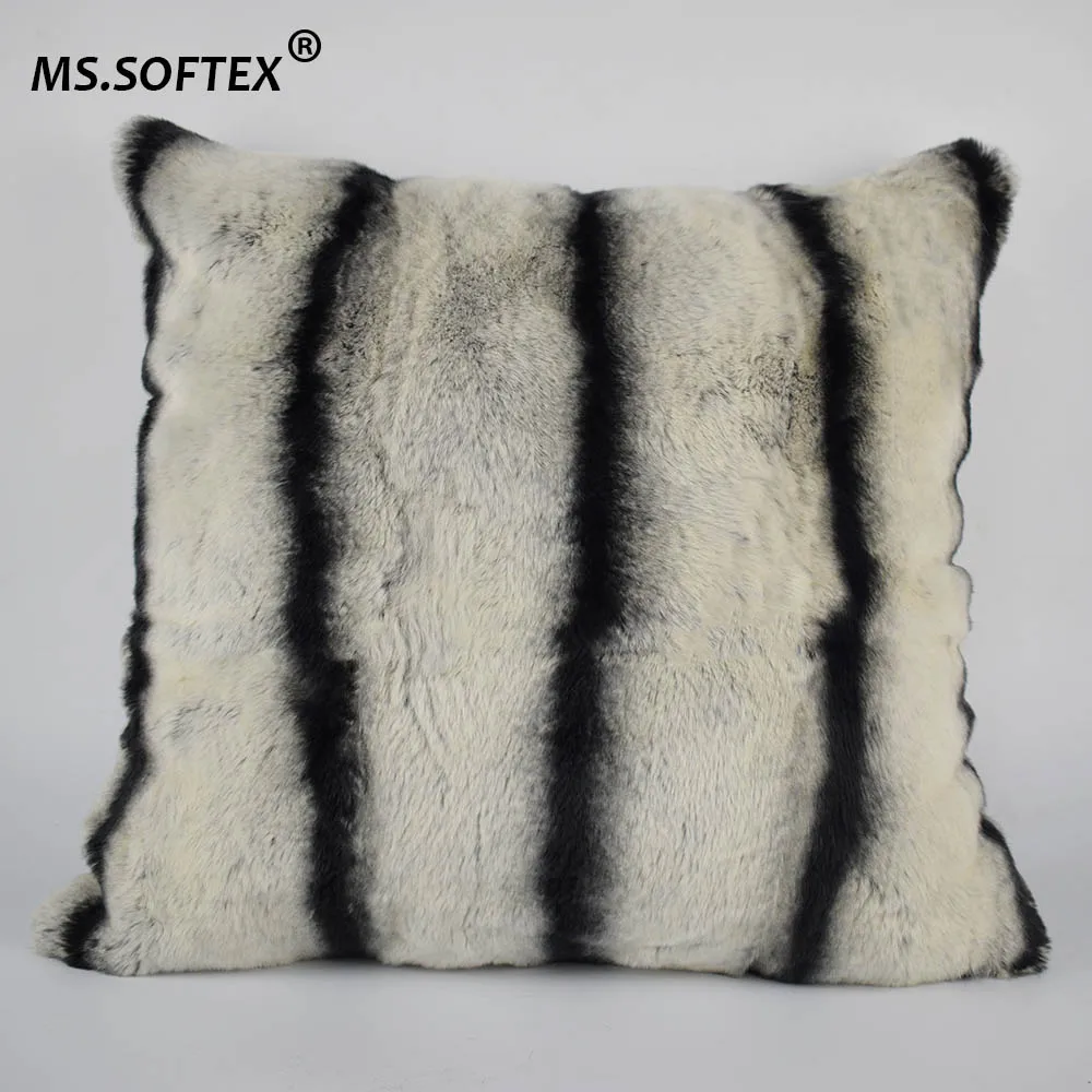 Наволочка MS.Softex из натурального меха кролика Рекс чехол для подушки наволочка