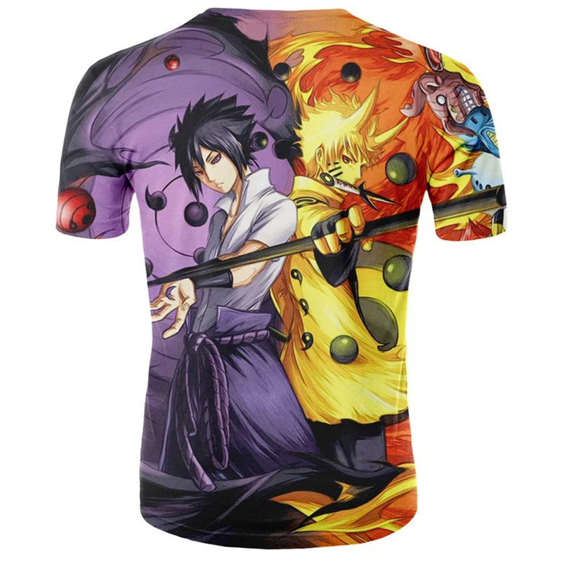 Hip Hop Men/Women t shirt Anime Naruto Short Sleeve Funny 3D Print T-Shirt Summer Tops Tees Boys Streetwear Tee Shirts Plus S