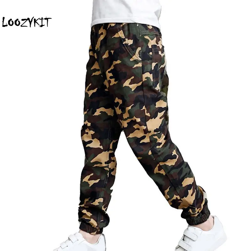 

Loozykit 2019 Spring Autumn Clothing Hip Hop Dance Harem Black Camouflage Leisure Sports Pants kids Boys Big Crotch stripe Pants