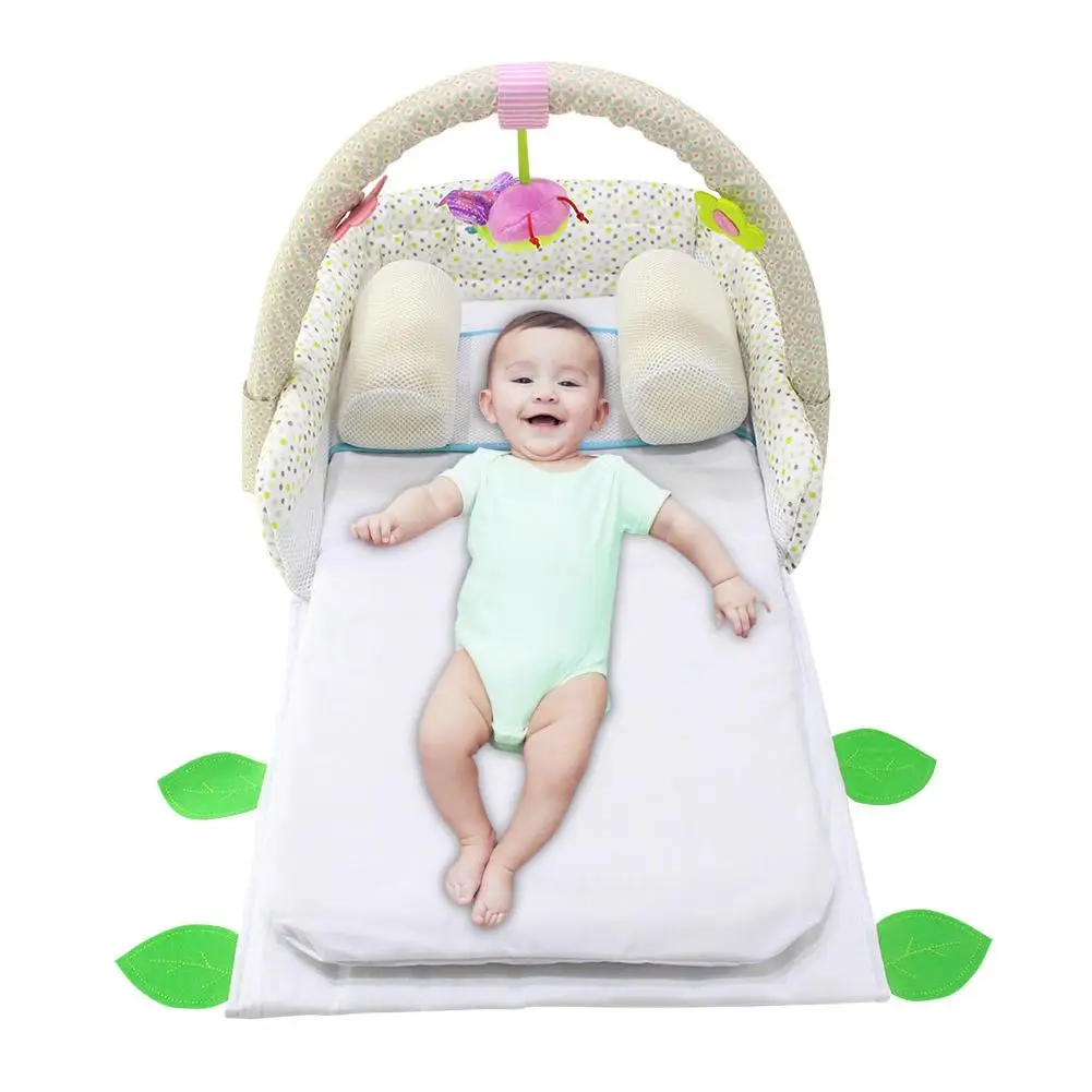 

Multifunctional Crib Portable Soft Folding Print Bed In The Bed Newborn Baby Game Bed With Flexible Styling Pillows