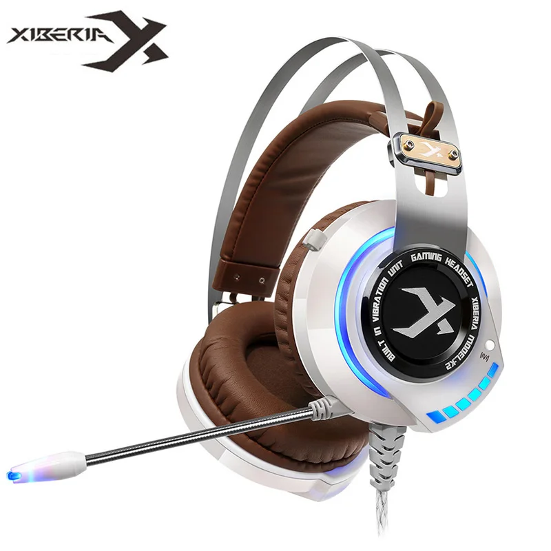 

XIBERIA K2 Computer Gaming Headphones Stereo Surround Sound Glowing LED Light Game Headset Gamer with Microphone fone de ouvido