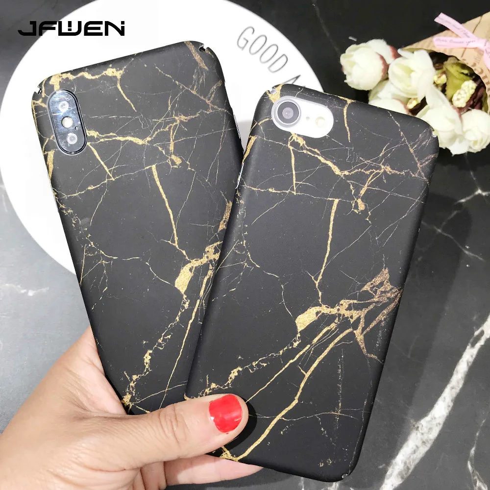 JFWEN For Coque iphone X Case Luxury Fashion marble Painted 6S 6 7 8 Plus Cases Phone Back Cover Hard PC |