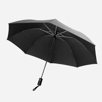 

New Arrival Automatic Folding Umbrella Rain Men Women Windproof Reverse Umbrella Three Folding Paraguas Black Umbrella 50ys084