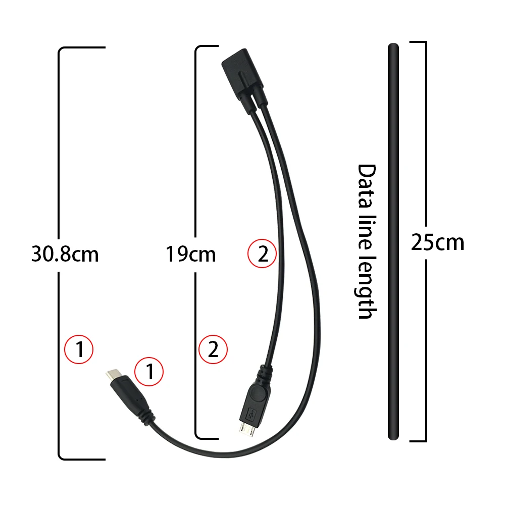 DANSPEED Женский на обоих концах для подключения внешних устройств к Y Разветвитель USB 2,0 кабель Micro USB-USB 3,1 Тип Закрытая акционерная Компания C& Micro 5 Pin для зарядки и передачи данных кабель удлинитель Длина 25 см