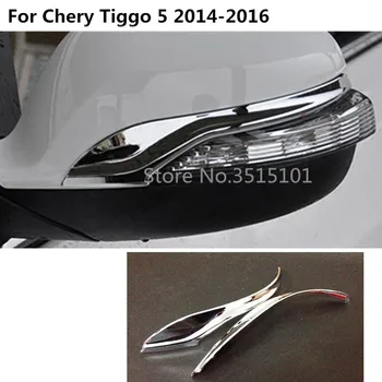 

Car ABS chrome back rear view Rearview eyebrow Side Mirror Cover stick trim frame 2pcs For Chery Tiggo 5 Tiggo5 2014 2015 2016