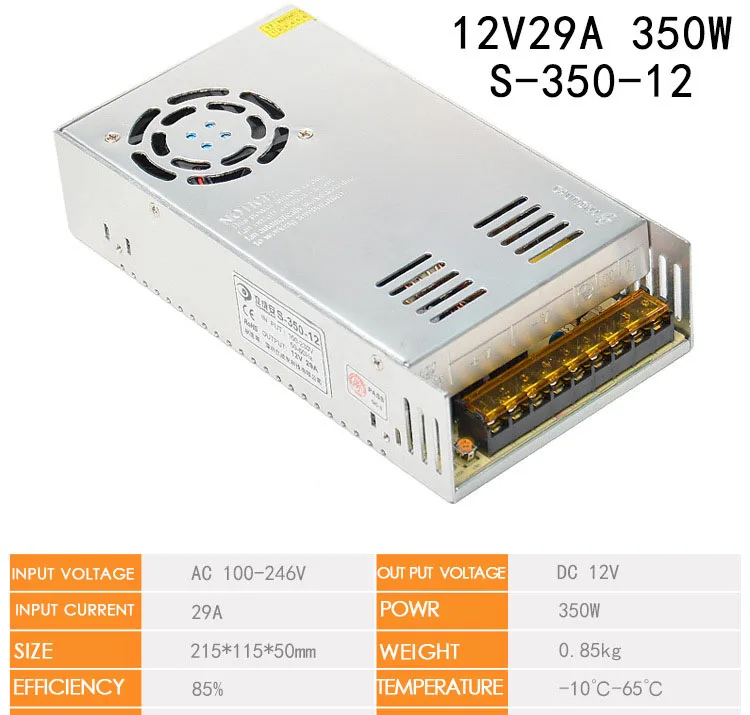 DC 12V импульсный источник питания 1A-40A 15 W-500 W импульсный источник питания трансформатор переменного тока 110V 220V к DC 12V для светодиодной ленты