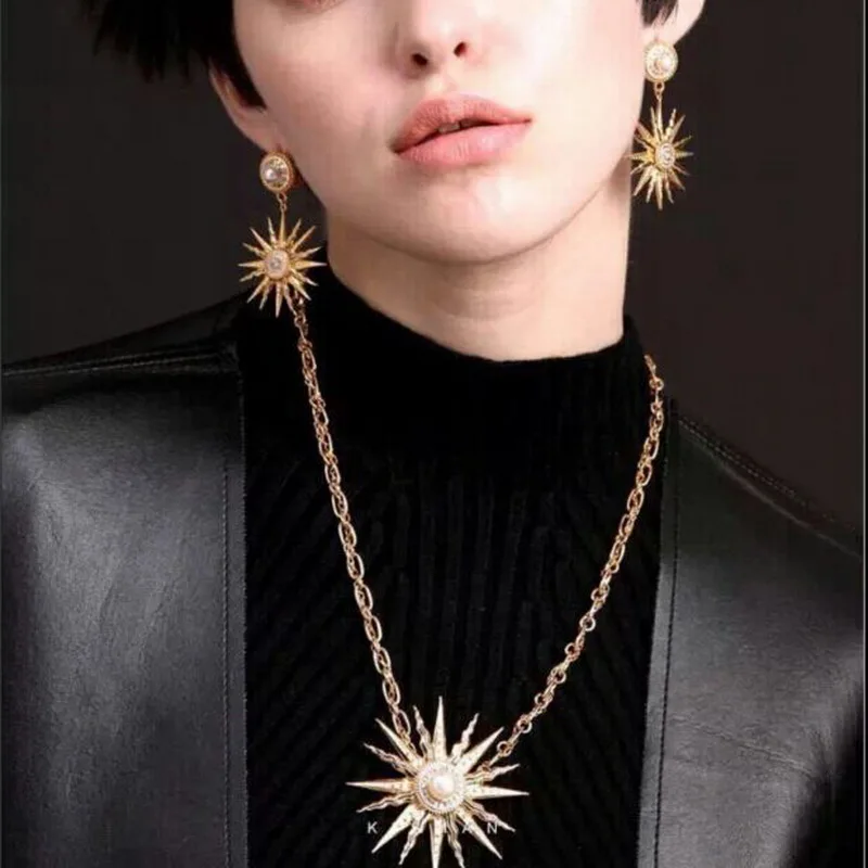 Hot Sale Earrings Style ! Statement Stars Gem Bohemian Sun Moon Earrings Jewelry For Women Wholesale brincos grandes