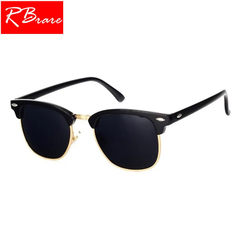 

RBRARE 2019 Simple Semi-Rimless Sunglasses Women/Men Brand Designer Polarized Classic Oculos De Sol Gafas Retro Eyeglasses UV400