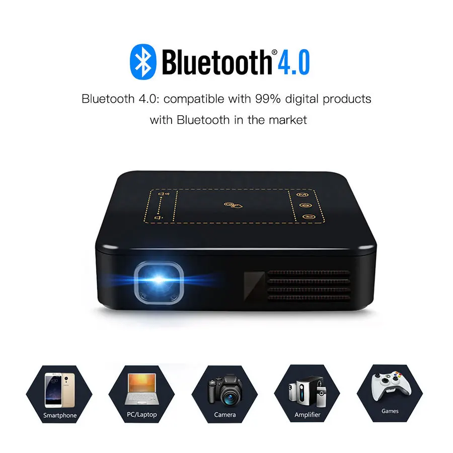 Salange P8 Android 7 1 карманный проектор с сенсорной панелью WIFI Bluetooth Mini Beamer 8000 мАч батарея
