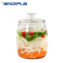 Дизайн прозрачная стеклянная банка для хранения бытовые бутылки для пикника ночные пятна маринованные капусты герметичный контейнер для еды подарок