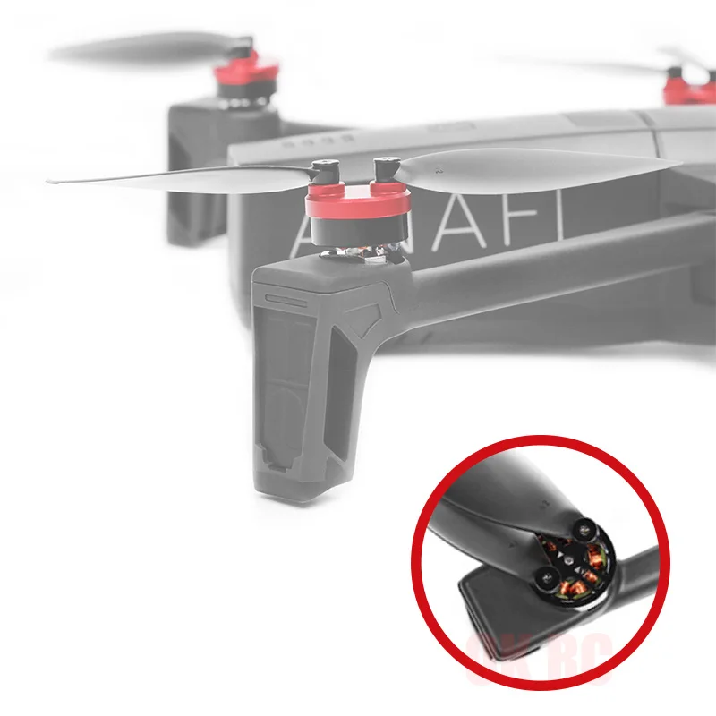 

4 Pcs Motor Cover Cap Motor Dust Proof Waterproof Mount Cover Protector Guard CNC Alloy Plates Cover for Parrot Anafi Drones Red