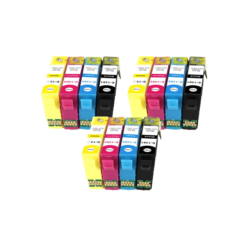 T1381-T1384 совместимый чернильный картридж для принтера EPSON WF-3520 WF-3530 WF-3540 TX320F TX325F TX525FW принтеры полный чернил - Цвет: 3 X BK C M Y