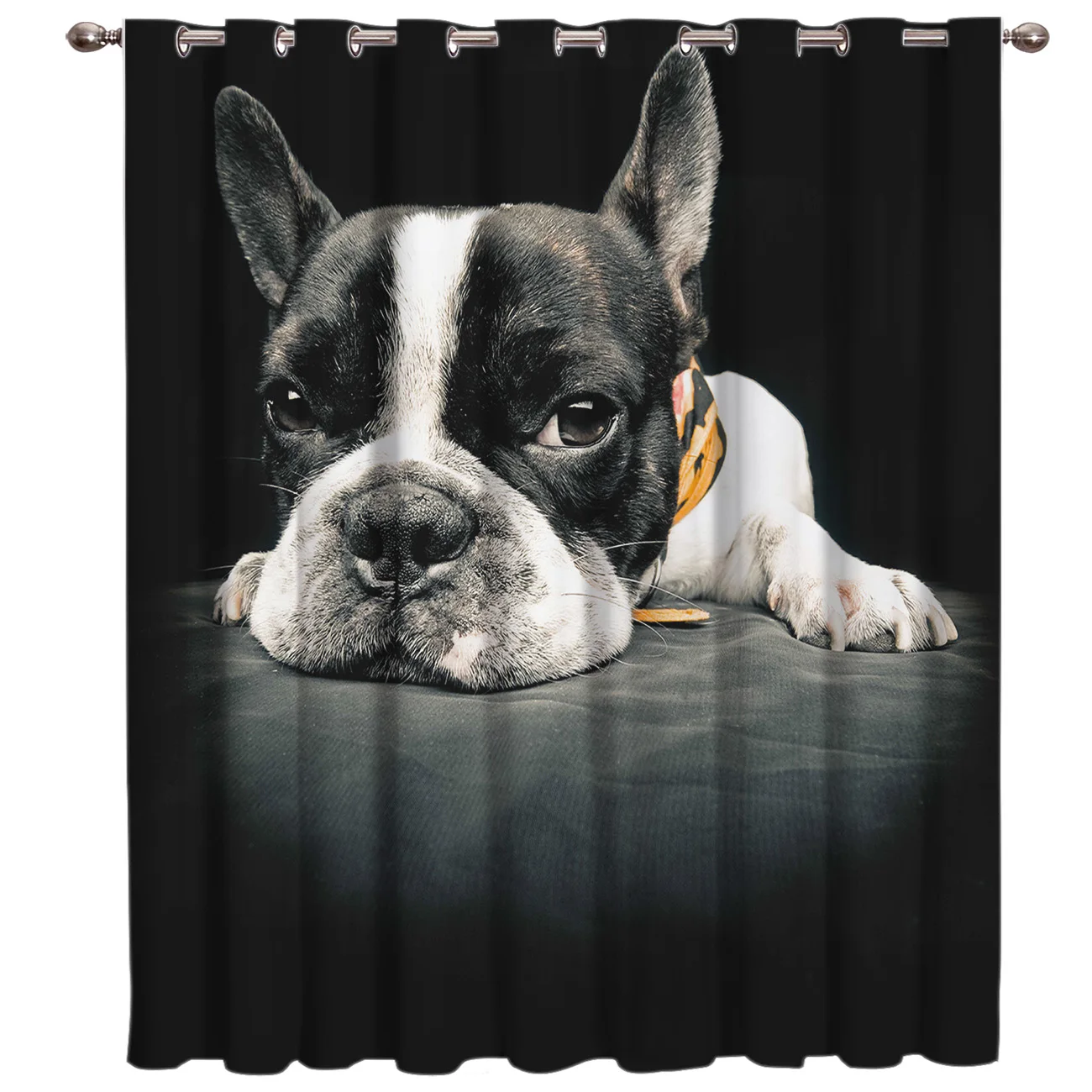 Animal Bulldog Window Curtains Dark Window Blinds Blackout Kitchen Drapes Indoor Decor Kids Window Treatment Ideas Window