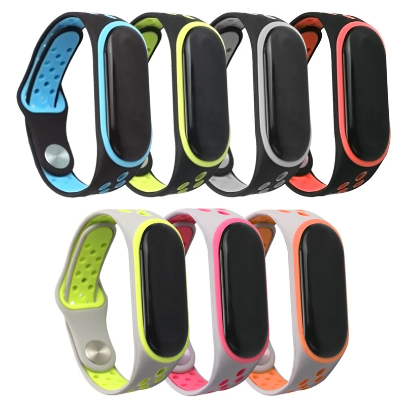 Torntisc Sports wrist strap for Xiaomi Mi Band 3 band Silicone Double Color Replacement Strap Smart Accessories for Mi band 3