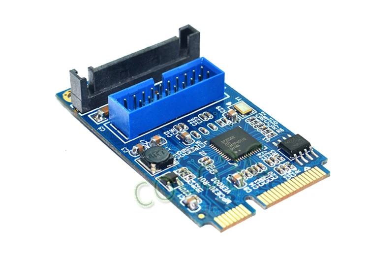 Мини PCIe с 2 портами(стандарт 3,0 порта адаптер USB3.0 Mini PCI-e карта+ женский 19/20-контактный разъем USB заголовок 2 USB3.0 spiltter адаптер