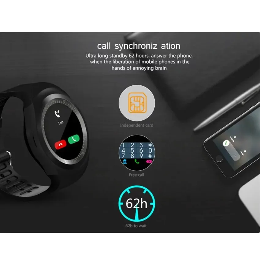 ASKMEER Y1 Bluetooth Смарт часы Relogio умные на системе андроид Телефонный звонок GSM Sim