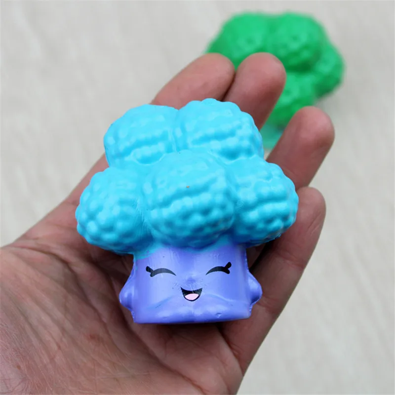 Squishy медленно поднимающийся анти-стресс Kawaii Squishies Broccoli Vegetable Squeeze детские игрушки Красивая подвеска ремень Jumbo эластичный мягкий PU