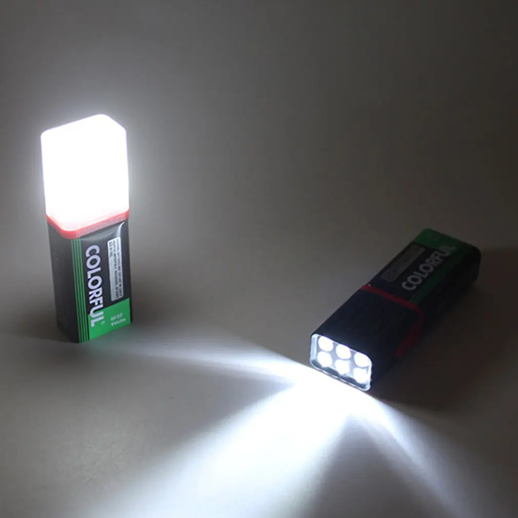 6Led Новый Пластик фонарик бытовые мини бликов соломенная шляпа 9V Батарея на