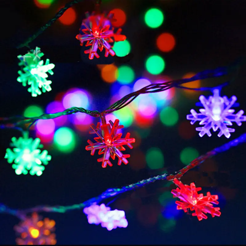 2.5m Christmas Lights Outdoor Indoor Christmas Tree Garden Decoration 20 Snowflake String Led Fairy Lights Battery Operated HG625