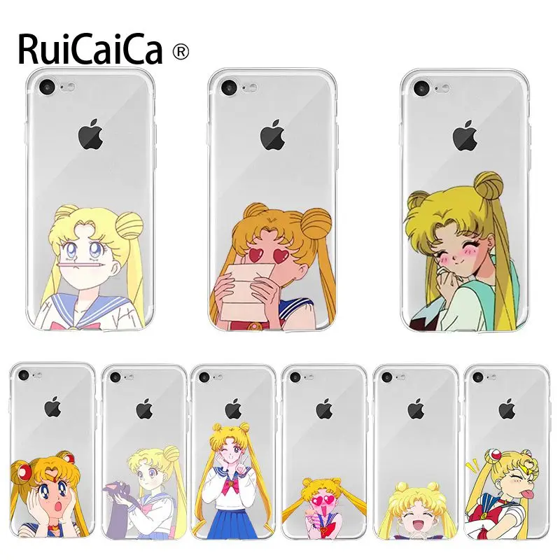 Ruicaica Anime Sailor Moon cute Simple Cases Fashion Color phone Cover for Apple iPhone 8 7 6 6S Plus X XS max 5 5S SE XR | Мобильные