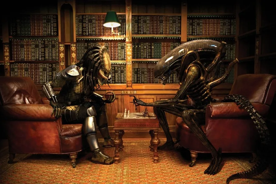 Шахматы Alien vs Predator international смешные художественные постер из шелковой | Рисование и каллиграфия -32579241176