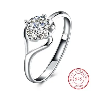 Высокое качество стиль Настоящее серебро 925 проба Кольцо женщин Свадебные