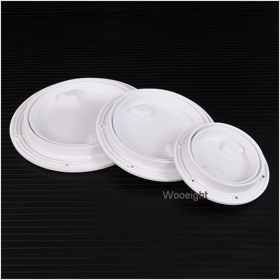 4 6 Marine Boat RV White Round Access Hatch Cover Accessories Screw Out Deck Inspection Plate (2)