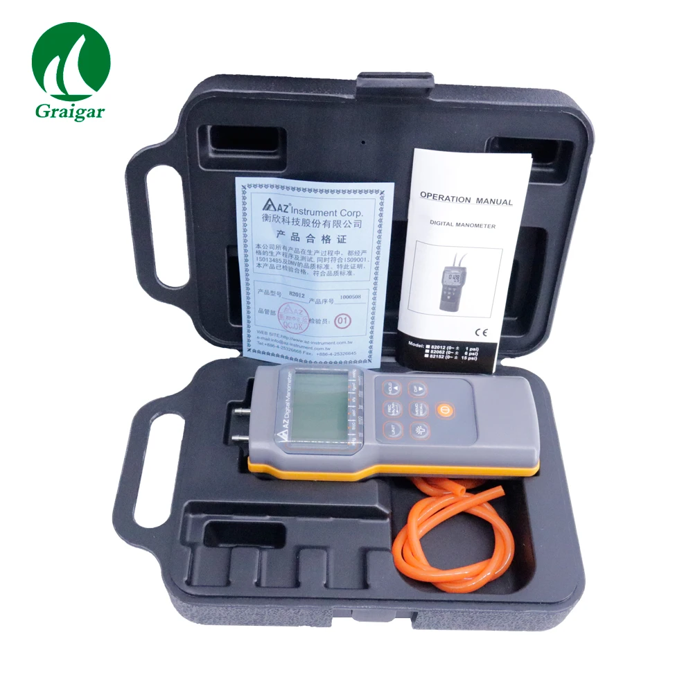 

AZ82012 Portable Digital Gauge/Differential Pressure Meter 11 Units for Selection