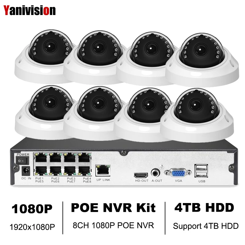 Yanivision HD 1080P 2.0MP POE Kits Security CCTV POE IP Camera Indoor