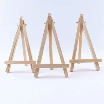 

24pcs Mini Wooden Artist Easel Triangle Wedding Table Stand Display Holder - 15 x 8 cm