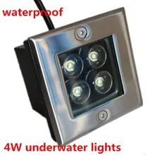 10 шт. 4 Вт квадратный светодиодный подземный светильник зарытый легкий наружный светильник напольный встраиваемый светильник 110 В/220 В зарытый в землю свет