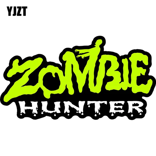 Special Offers YJZT 14.5x7.8cm Fashion ZOMBIE Hunter Retro-reflective Car Stickers Funny Decals Car-styling C1-8095