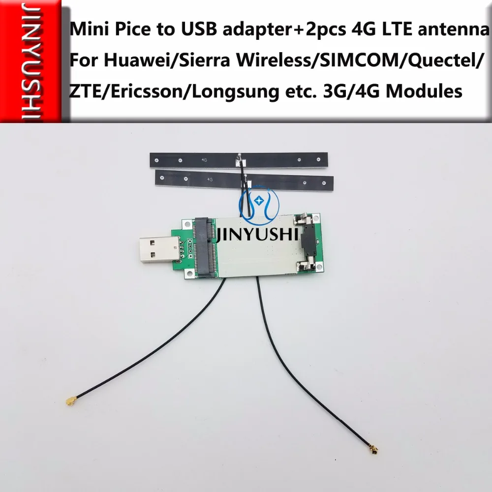 Lte Antenna+mini Pcie To Usb Adapter Include Sim Card Slot For Wireless