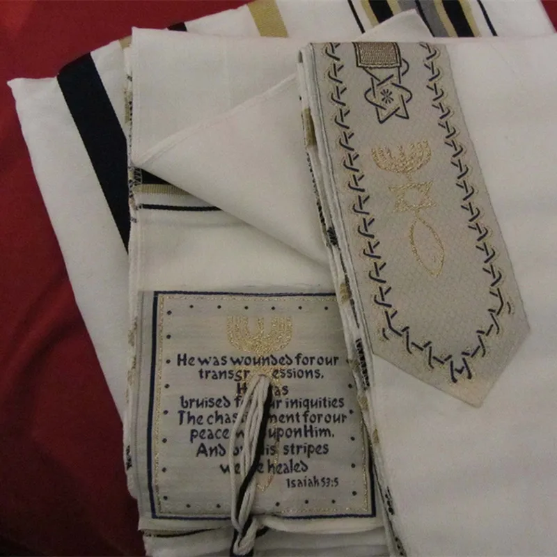 Messianic Tallit молитва шаль Talit синий и золотой с Talis Bag Israel Tallit|Мужские шарфы| |