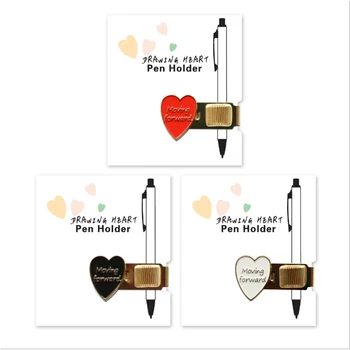 

Love Stainless Pen Holder Clip For Notebook And Clipboard With Spring Fits Almost All Pen Size Office school supplies gifts