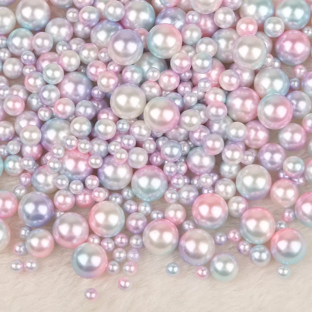 4/6/8/10mm Round No Hole Beads Multi Colors/Sizes Optional ABS Pearl Loose Beads For Kids DIY Jewelry Making Wedding Decoration