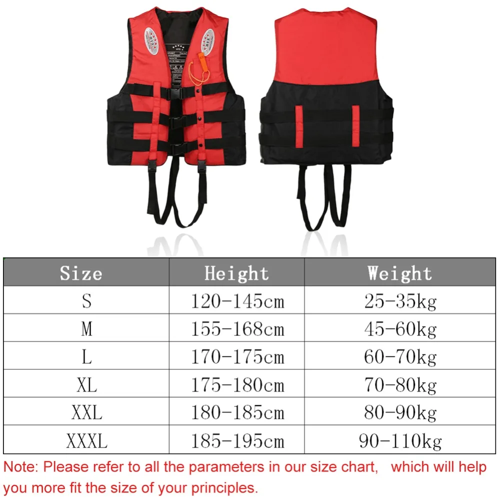 Универсальный полиэстер спасательный для взрослых детей открытый бассейн, гребля на лыжный спасательный жилет набор для выживания со свистком S-XXXL