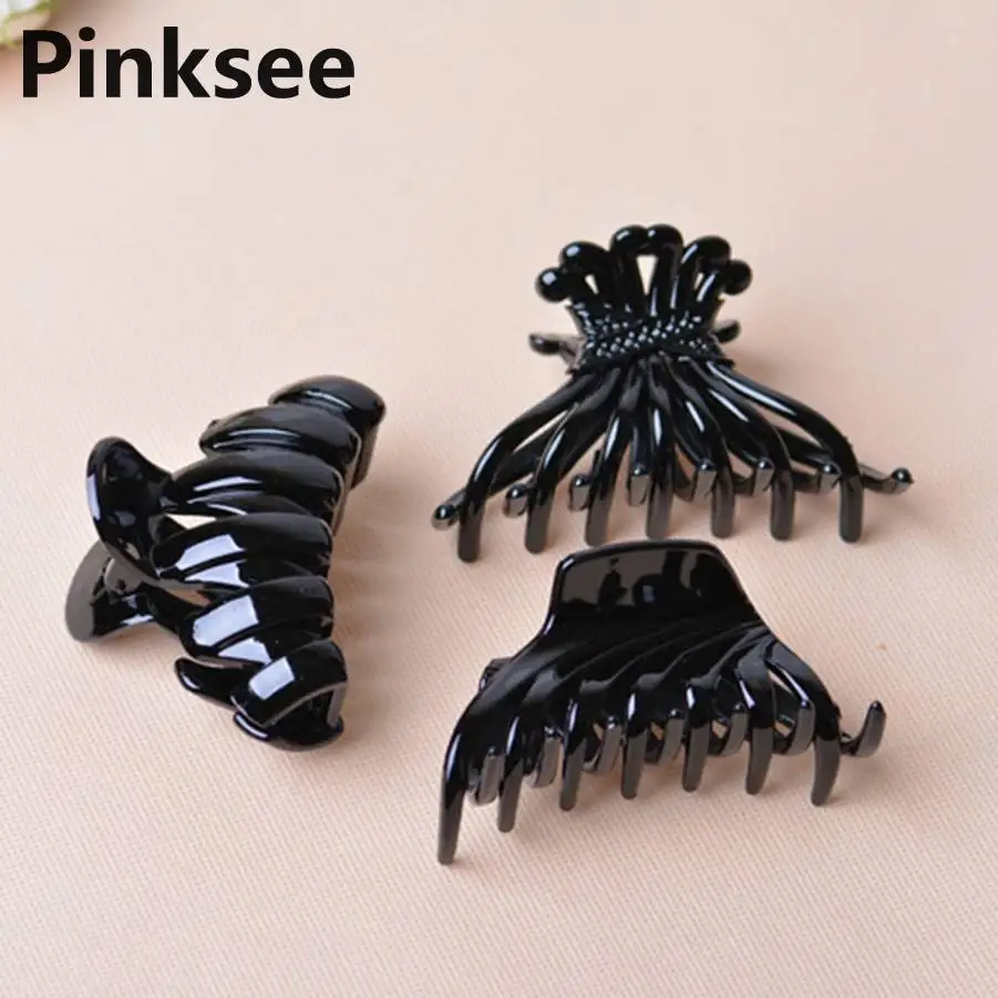Stylish Black Plastic Hair Claws Clips For Women Make Up Clamps Hairgrips Headwear Hairdressing
