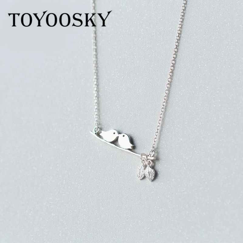 

Birds On The Branch S925 Sterling Silver Bird Necklace Pendants Charming Women Jewelry 2017 Newest