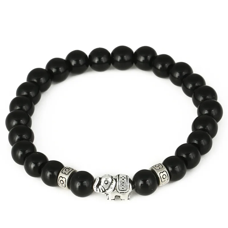

Natural Black Lovely Alloy Elephant Beads Energy Bracelet Ornaments